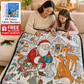 DIY Christmas Drawing Blanket with 24 Colors Markers, Doodle Your Own Xmas Blanket, Customizable Washable Paint Play Blanket for Adults, Kids
