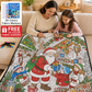 DIY Christmas Drawing Blanket with 24 Colors Markers, Doodle Your Own Xmas Blanket, Customizable Washable Paint Play Blanket for Adults, Kids