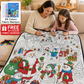 DIY Christmas Drawing Blanket with 24 Colors Markers, Doodle Your Own Xmas Blanket, Customizable Washable Paint Play Blanket for Adults, Kids
