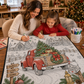 DIY Christmas Drawing Blanket with 24 Colors Markers, Doodle Your Own Xmas Blanket, Customizable Washable Paint Play Blanket for Adults, Kids