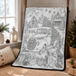 DIY Christmas Drawing Blanket with 24 Colors Markers, Doodle Your Own Xmas Blanket, Customizable Washable Paint Play Blanket for Adults, Kids