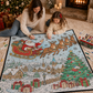 DIY Christmas Drawing Blanket with 24 Colors Markers, Doodle Your Own Xmas Blanket, Customizable Washable Paint Play Blanket for Adults, Kids