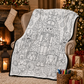 DIY Christmas Drawing Blanket with 24 Colors Markers, Doodle Your Own Xmas Blanket, Customizable Washable Paint Play Blanket for Adults, Kids