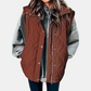Women's Puffer Vest Quilted Zip Up Snap Button Sleeveless Coat