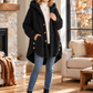 Women’s Cozy Plush Hooded High-Low Coat