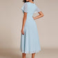 Elegant Pleated Chiffon Midi Dress