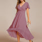 Elegant Pleated Chiffon Midi Dress