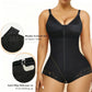 Dual-Zip Tummy Control Shapewear Bodysuit with Anti-Slip Lace