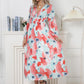 💃Hot Sale 49% OFF🎁LUNE Random Print Deep V-Neck Lantern Sleeve Gathered Waist Dress
