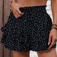 Solid Color Stretch Waist Layered Short Skirt