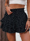 Solid Color Stretch Waist Layered Short Skirt