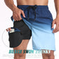 Men's Swim Shorts with Compression Liner ＆ Pockets