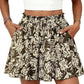 Women's High Waisted Ruffles Flared Mini Skirts