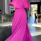 💃 Half Ruffled Sleeves Solid Color V-Neck Maxi Dresses