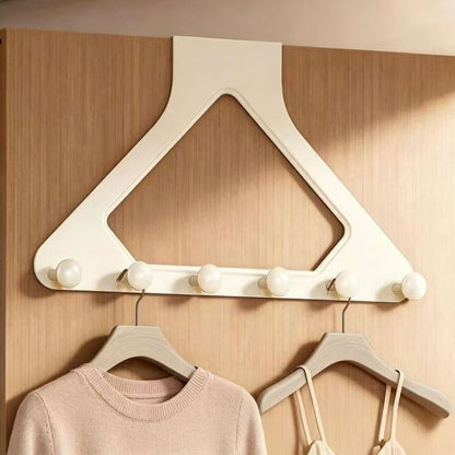 Over the Door Hook Organizer Rack Heightened and Reinforced Punch Free Heavy Duty Coat Hat and Bag Hanging Rack for Bedroom