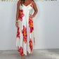 🌸Limited Sale 50% OFF🌸Women's Strap Printed V-neck Maxi Dress