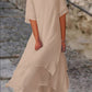 Women's Loose Short Sleeve Pleated Casual Cotton Linen Dress