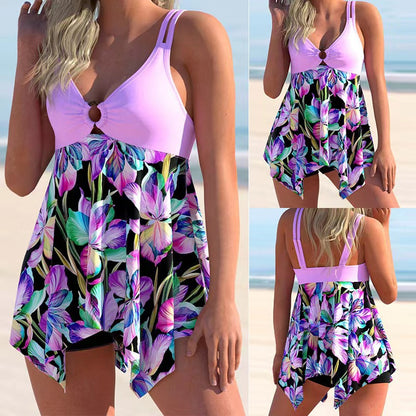 2PCS Ladies Tankini Swimsuit Set Swim Dress Boyshorts