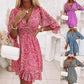 Women's retro dress in French style with floral frills