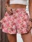 Solid Color Stretch Waist Layered Short Skirt