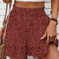 Solid Color Stretch Waist Layered Short Skirt