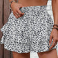 Solid Color Stretch Waist Layered Short Skirt