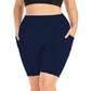 Women's High-Waisted Yoga Shorts with Pockets