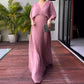 💃 Half Ruffled Sleeves Solid Color V-Neck Maxi Dresses