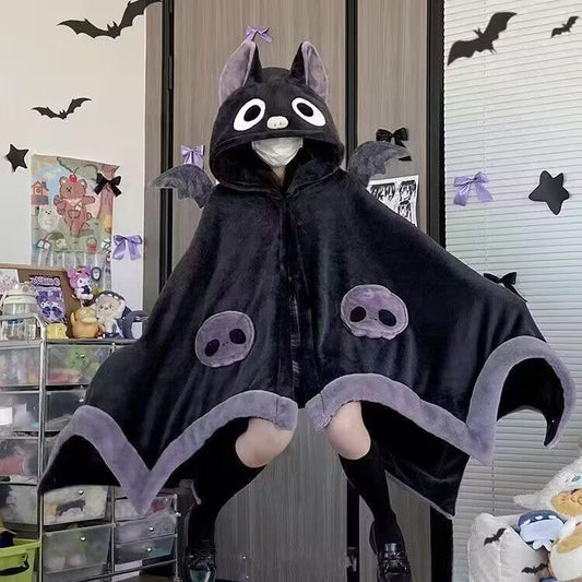 🎁【summerween】1pc Unisex Wearable Blanket Bat  Hooded Cape