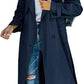 🌂🔥 Women's Double Breasted Long Trench Coat with Belt