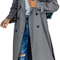 🌂🔥 Women's Double Breasted Long Trench Coat with Belt