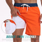 Men's Swim Shorts with Compression Liner ＆ Pockets