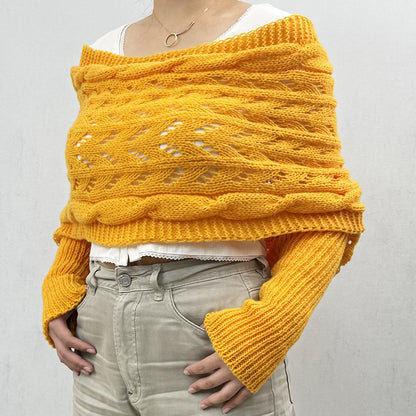 🧣Women’s Cut-out Knitted Shawl with Double Sleeves