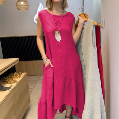 Women’s Casual Round-Neck Sleeveless Dress