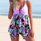 2PCS Ladies Tankini Swimsuit Set Swim Dress Boyshorts