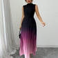 ⏳LAST DAY SALE 50% OFF💕 Ombre Pleated Sleeveless Mock Neck Maxi Dress