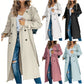🌂🔥 Women's Double Breasted Long Trench Coat with Belt