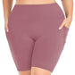 Women's High-Waisted Yoga Shorts with Pockets