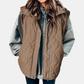 Women's Puffer Vest Quilted Zip Up Snap Button Sleeveless Coat