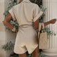 Women's Cotton Linen Sexy V Neck Romper