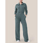 Women Wide Leg Technical Fleece Jumpsuit