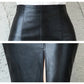 Sleek Black Leather Pencil Skirt