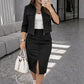 Cropped Utility Jacket And Pencil Skirt Set
