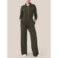 Women Wide Leg Technical Fleece Jumpsuit