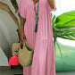 🌺Hot Sale 50% OFF⏳Women's V Neck Short Sleeve Maxi Dress with a Relaxed Flowy Fit for Summer