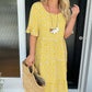 ☄️NEW HOT SALE🎉Round Neck Polka Dot Print Midi Dress
