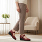 Women's Leather Mid Heel Shoes with Non Slip Sole for Comfortable Everyday Wear