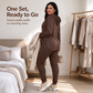 Women's Solid Basic 2-Piece Outfit, Drawstring Hooded Long Sleeve Top & Slim Fit Casual Pants 🧶