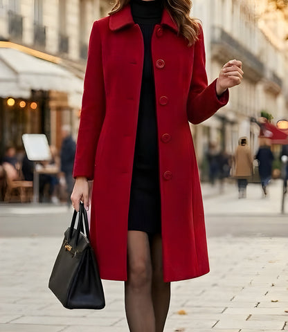 Women's Elegant Wool Button Coat