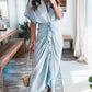 🔥2025 Summer New-❤️ Women Satin Button Shirt Dress